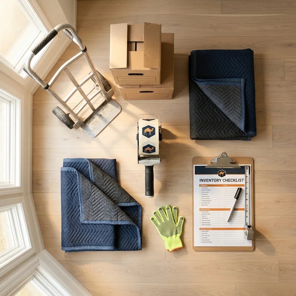 Professional moving supplies and packing materials layout for Monmouth Junction residential relocations